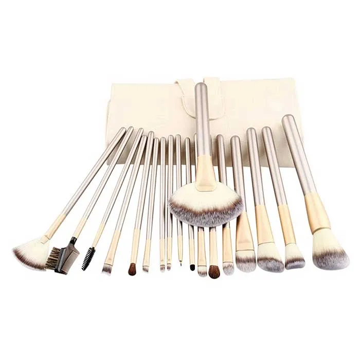 12-Piece: Professional Champagne-Colored Makeup Brush Set
