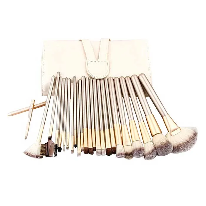12-Piece: Professional Champagne-Colored Makeup Brush Set