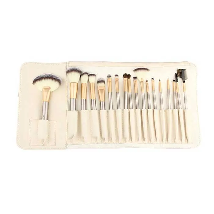 12-Piece: Professional Champagne-Colored Makeup Brush Set