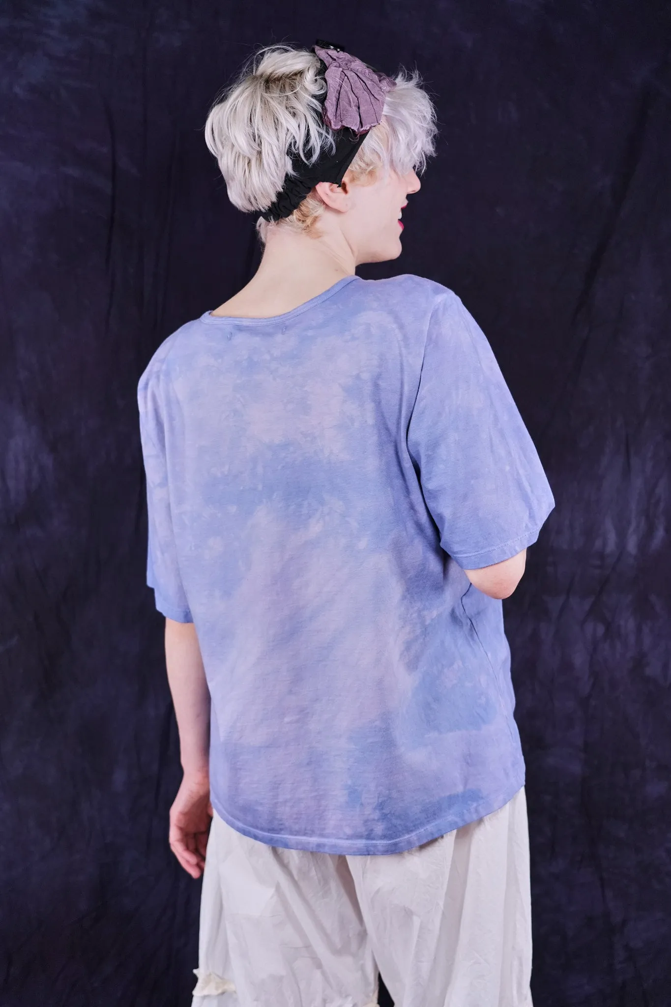 1253HD Hand Dyed Berna Tee Periwinkle-P