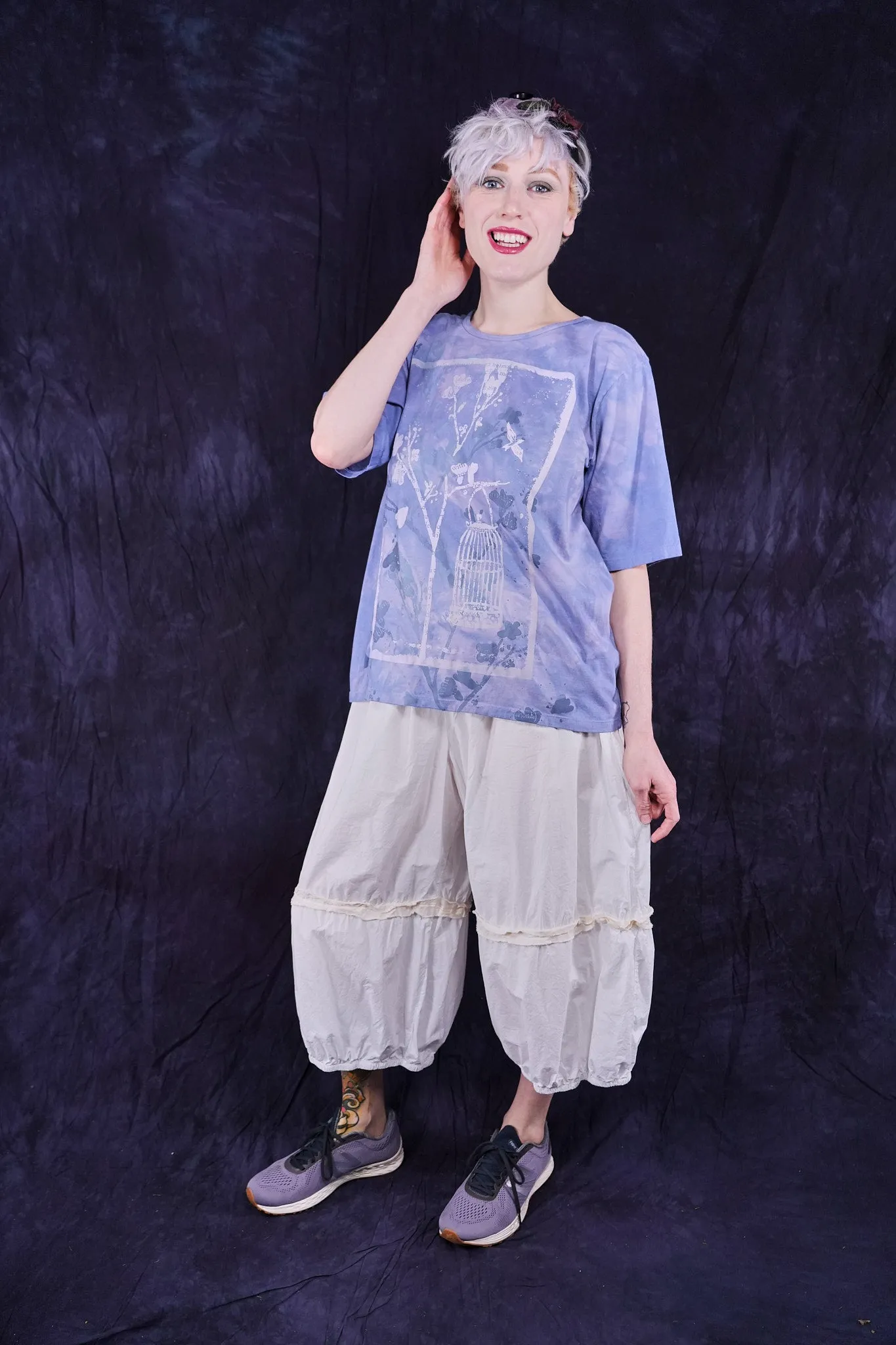 1253HD Hand Dyed Berna Tee Periwinkle-P