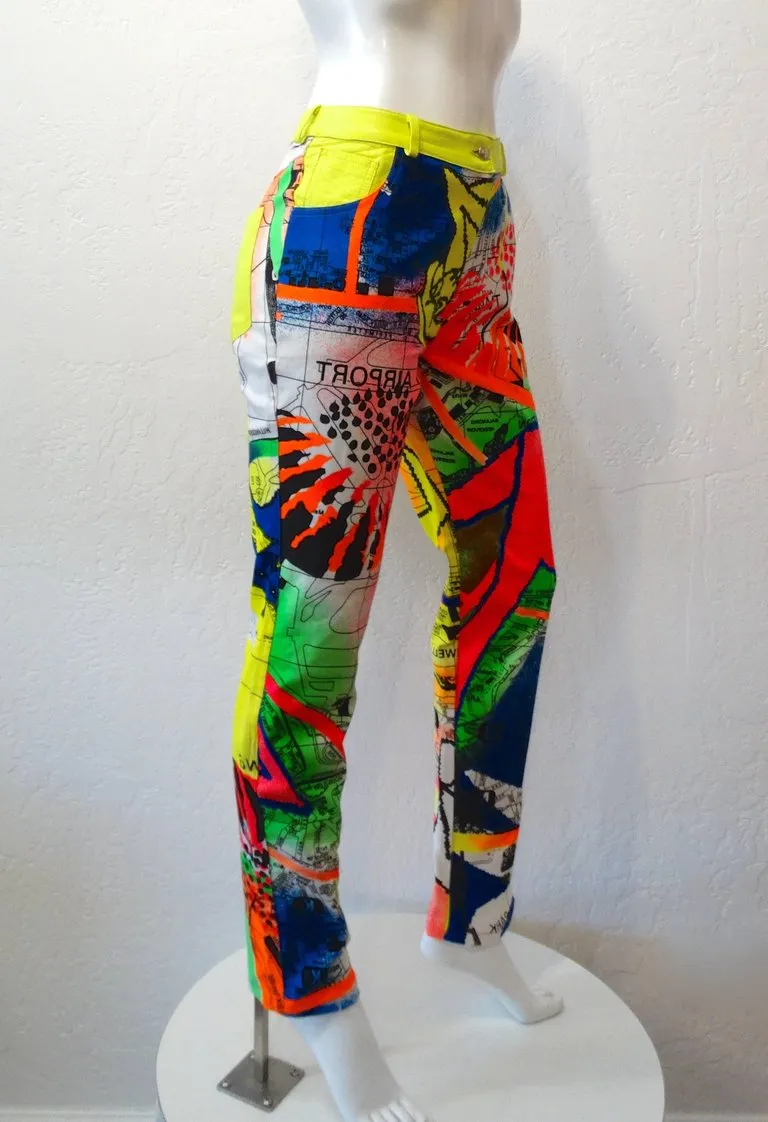 1990s Christian Dior Neon Graffiti Pants