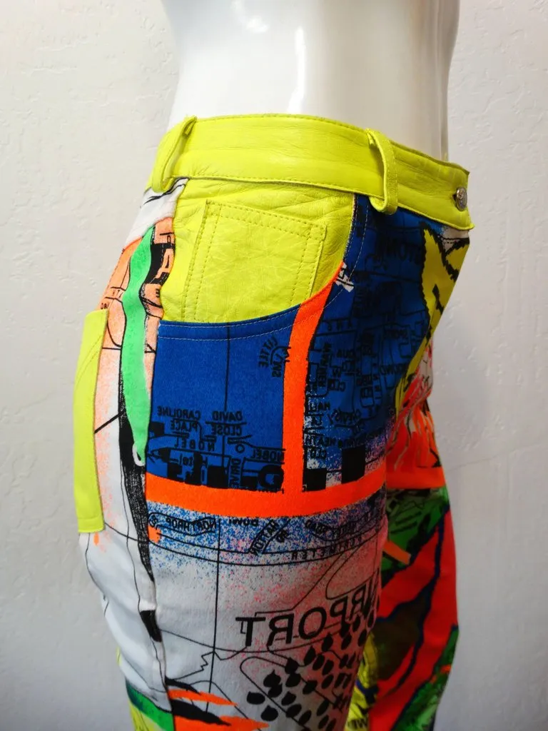 1990s Christian Dior Neon Graffiti Pants