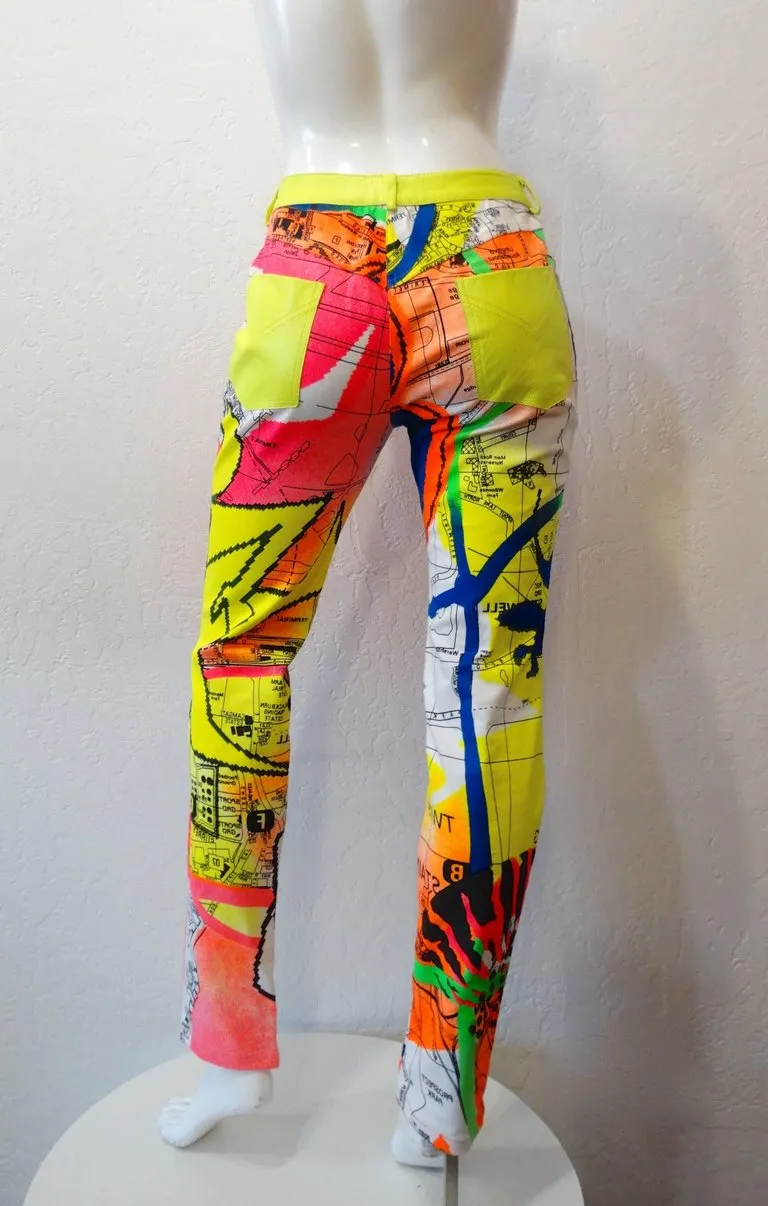 1990s Christian Dior Neon Graffiti Pants