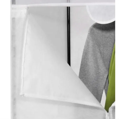 36-inch White Portable Closet Clothes Organizer Wardrobe