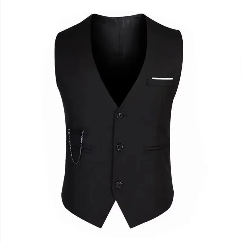 7XL High Quality Dress Vests For Men Slim Fit Mens Suit Vest Male