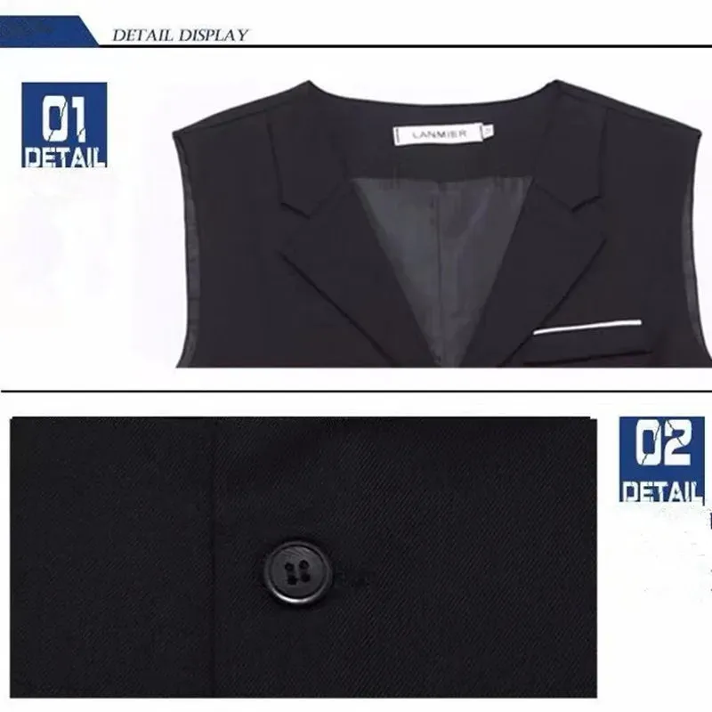 7XL High Quality Dress Vests For Men Slim Fit Mens Suit Vest Male