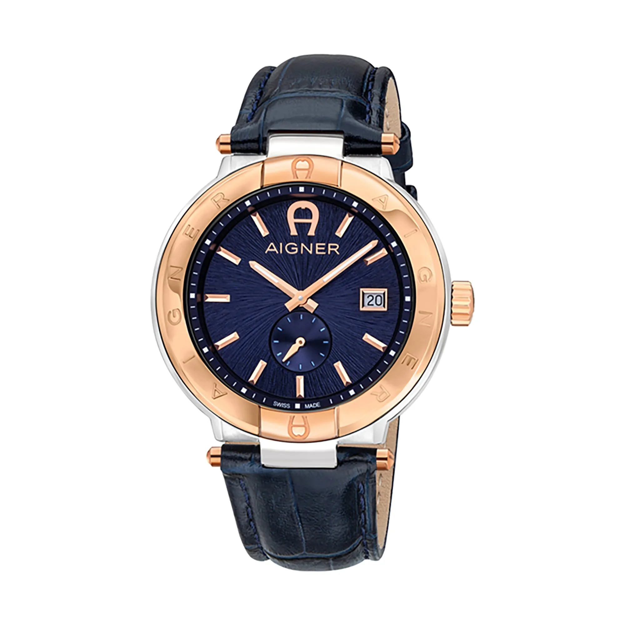 AIGNER MONZA GENTS Leather SUNRAY DIAL WATCH