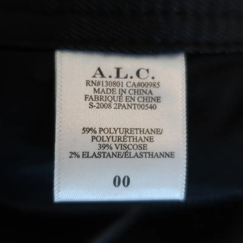 A.L.C. Wide Leg Cropped Pants Wiles Black Faux Leather Size 00 NEW