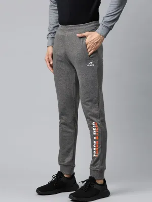 Alcis Men Charcoal Grey Solid Track Pants