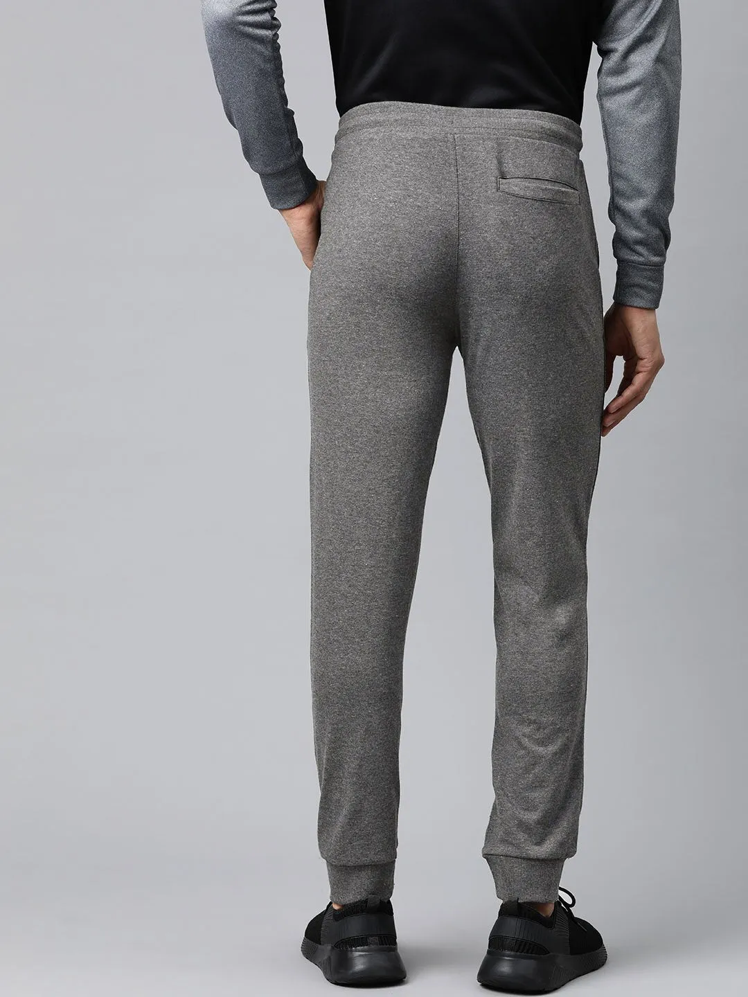 Alcis Men Charcoal Grey Solid Track Pants