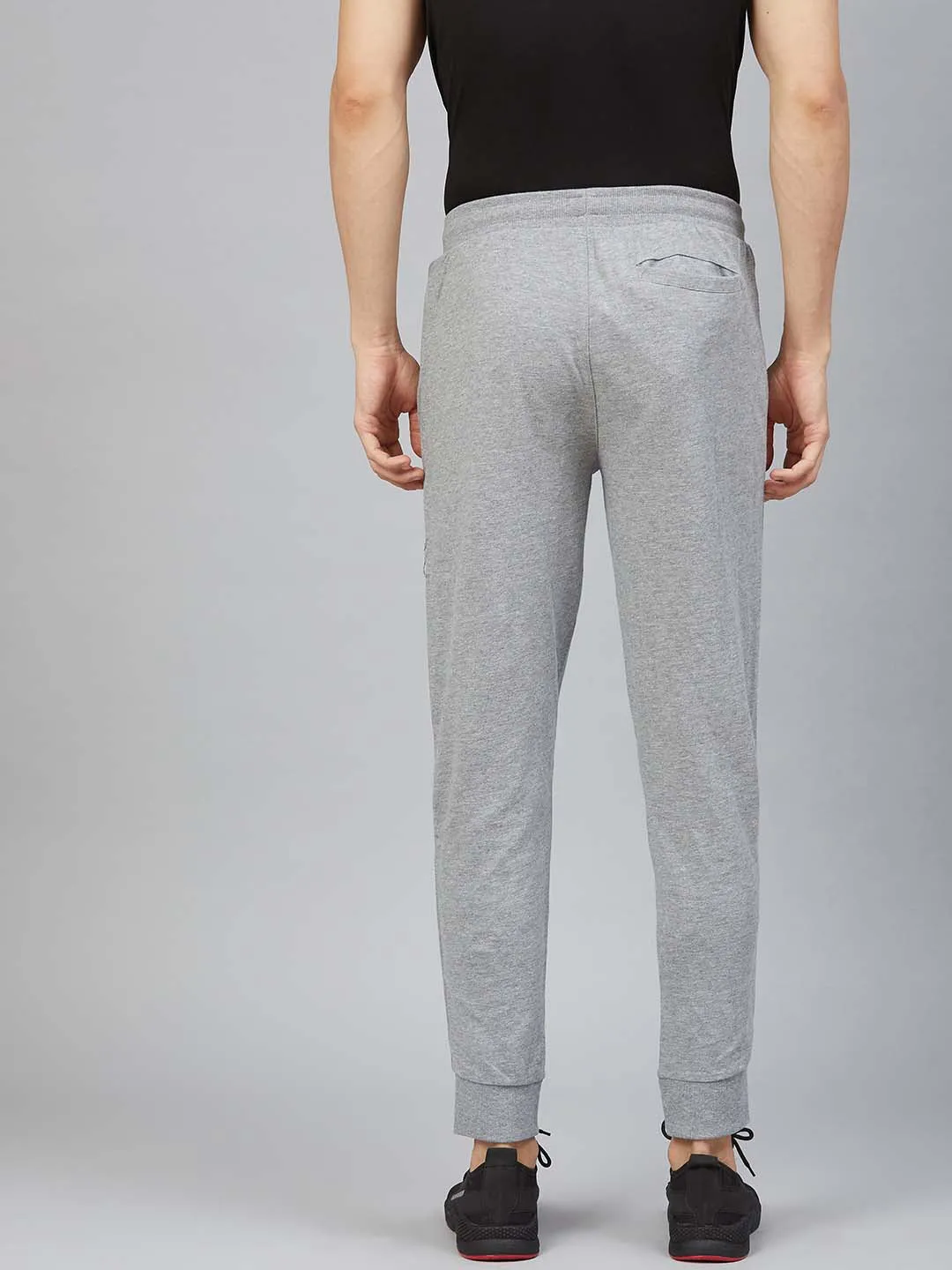 Alcis Men Grey Melange Solid Track Pants