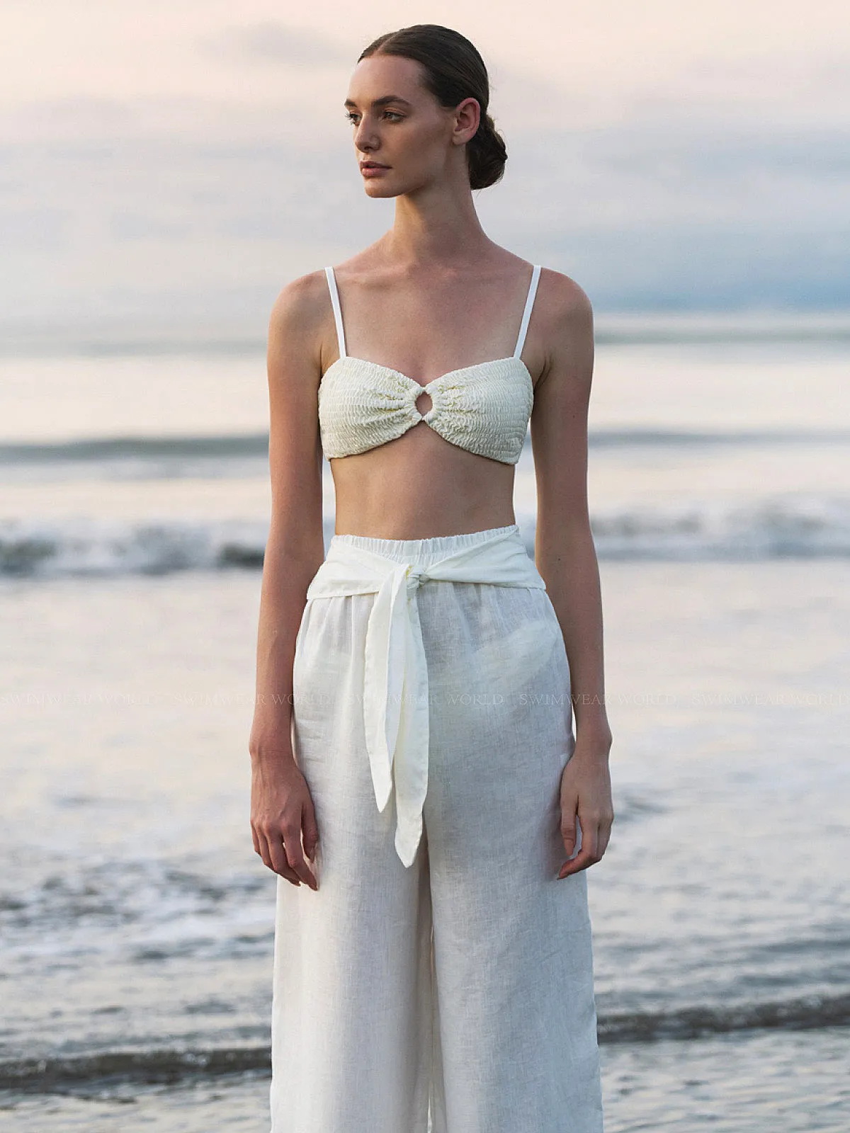 Alma Ivory Linen Pants ::RET