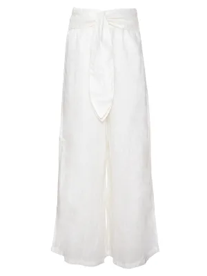 Alma Ivory Linen Pants ::RET