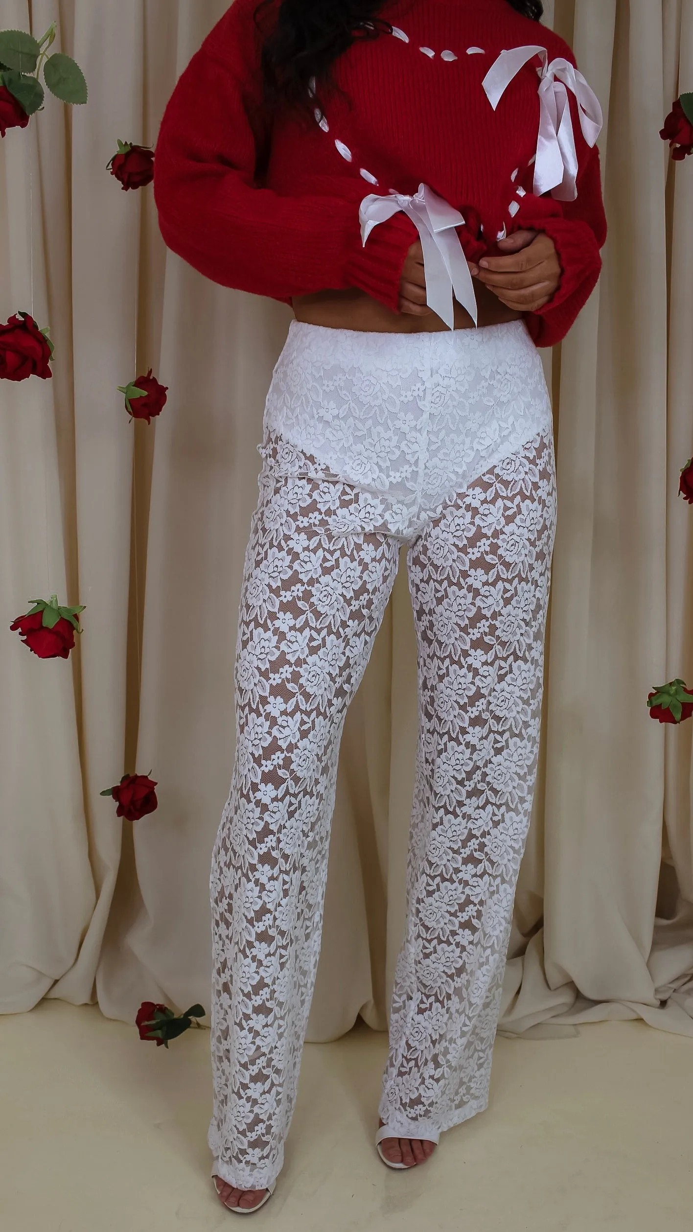 Angela White Lace Pants