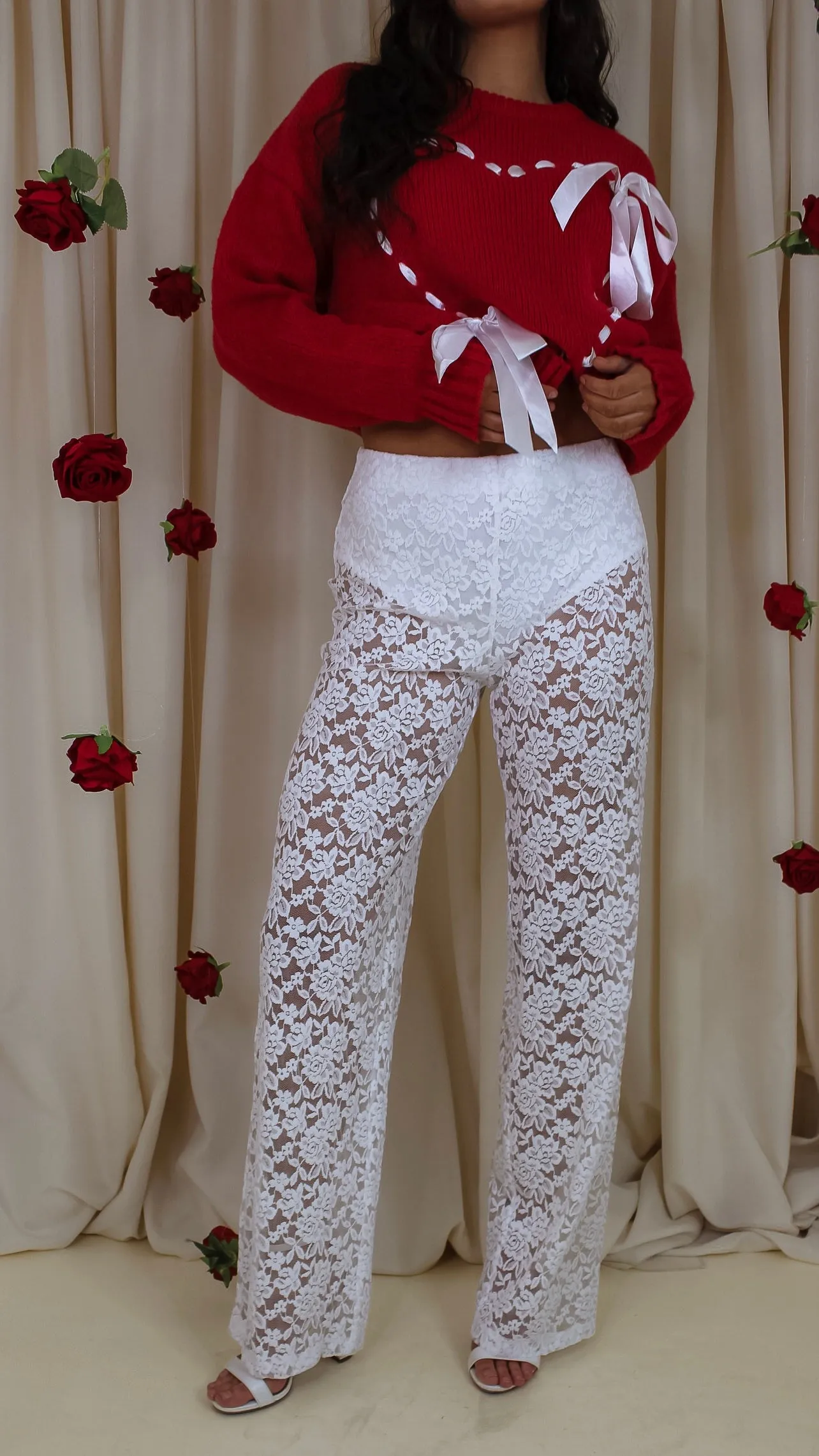 Angela White Lace Pants