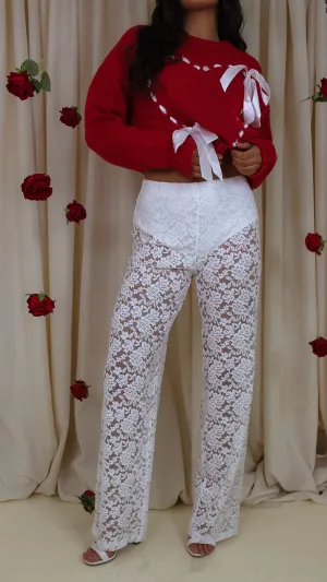 Angela White Lace Pants