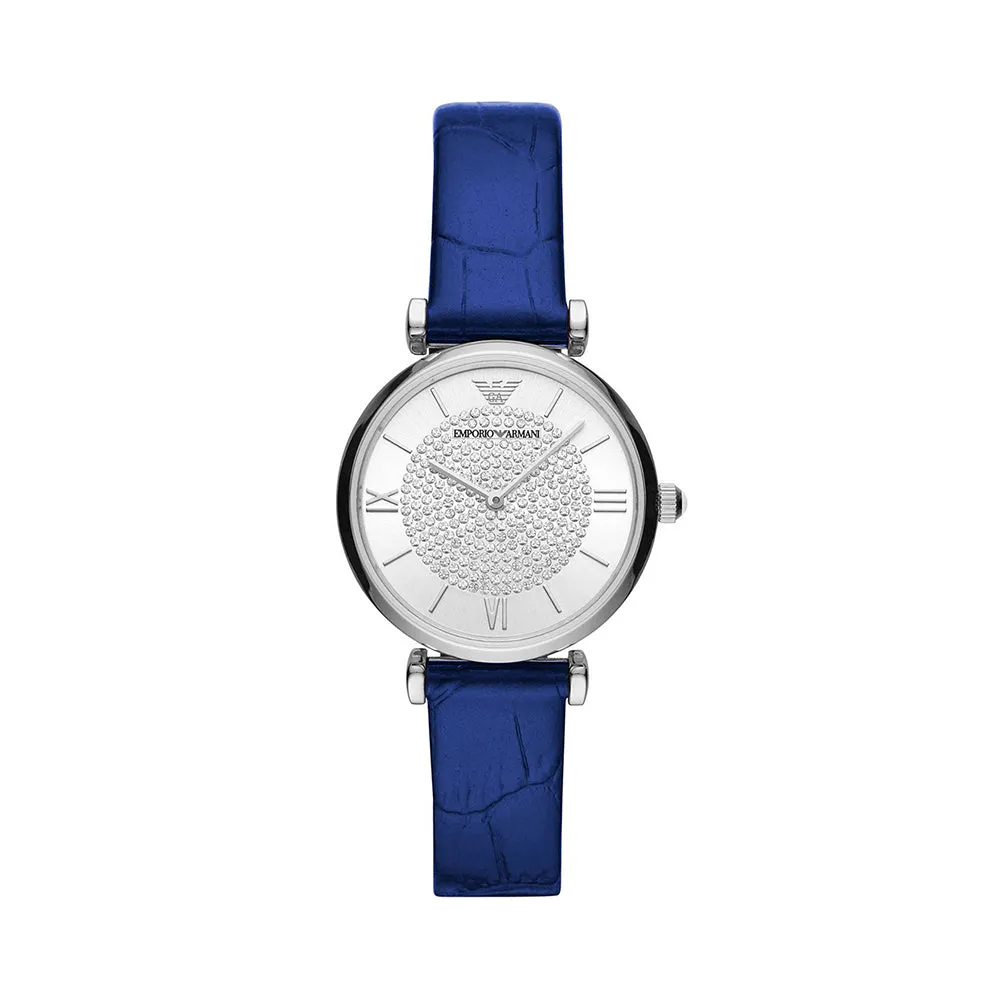 ANLG WATCH 0 JWL SS LEATHER STRAP