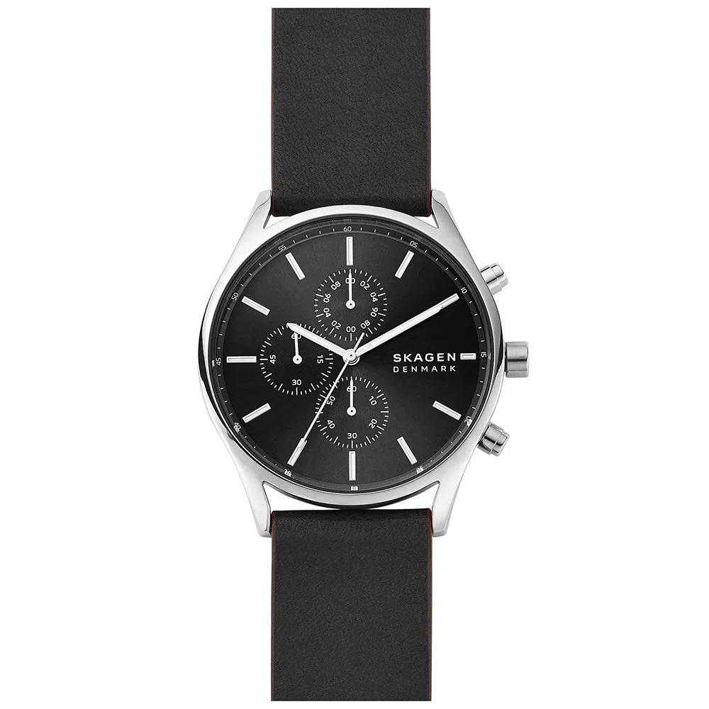 ANLG WATCH 0 JWL SS LEATHER STRAP