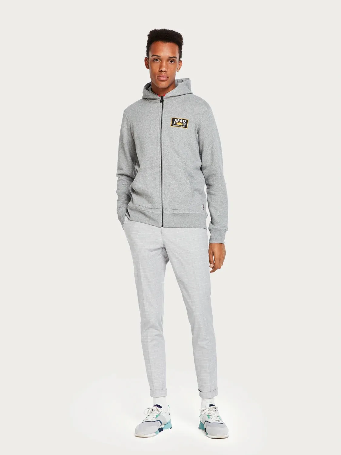 Badge Detail Zip-Through Hoodie
