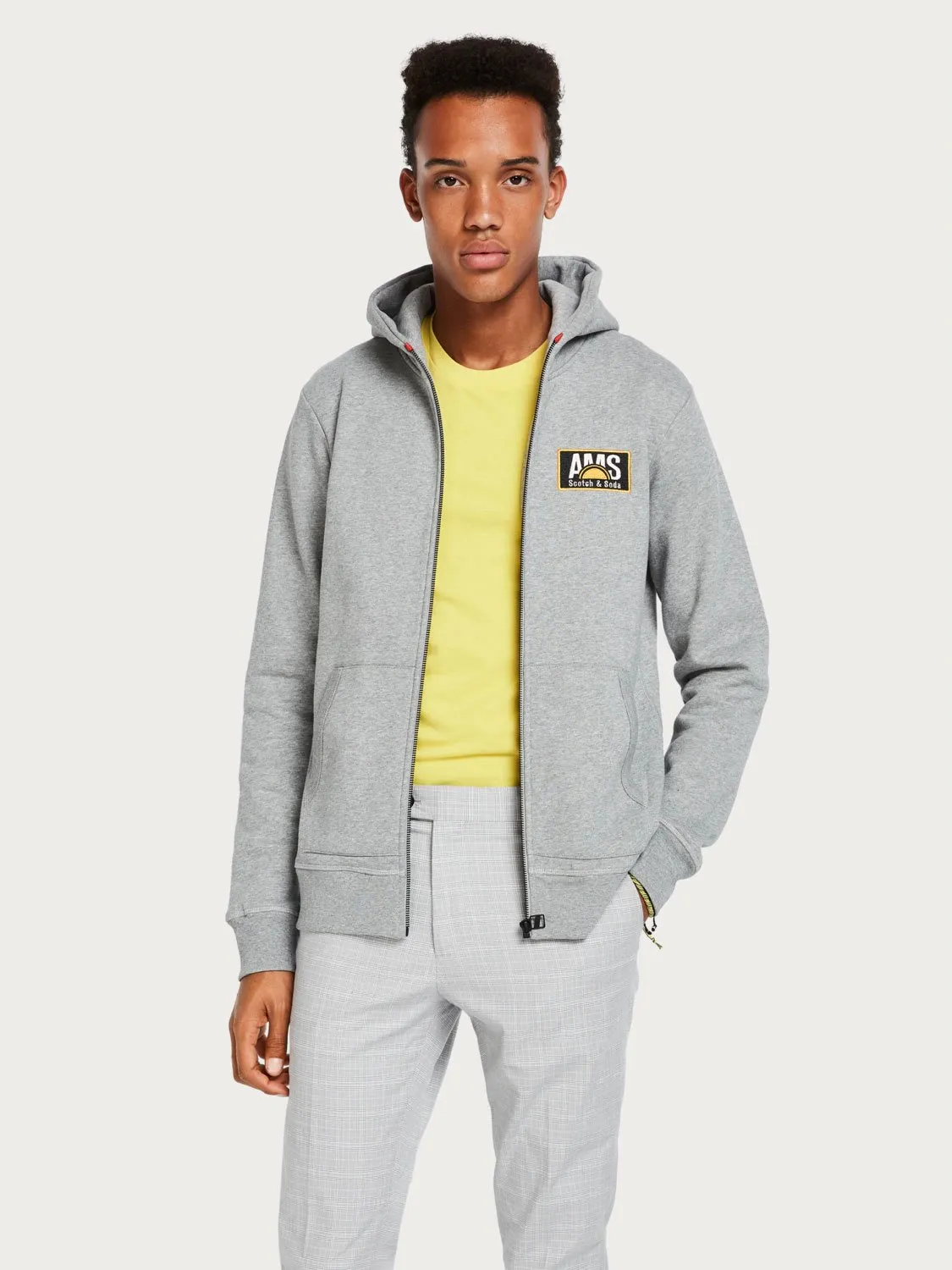 Badge Detail Zip-Through Hoodie