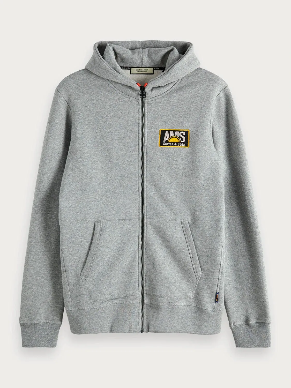 Badge Detail Zip-Through Hoodie