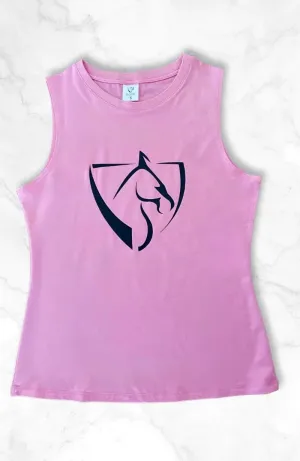 Bare Equestrian Youth Pink Tank Top with Black Logo