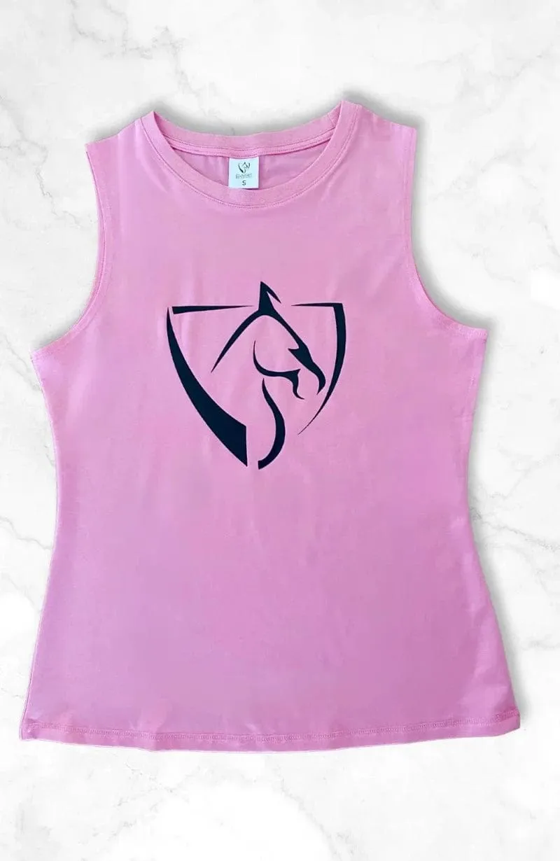Bare Equestrian Youth Pink Tank Top with Black Logo