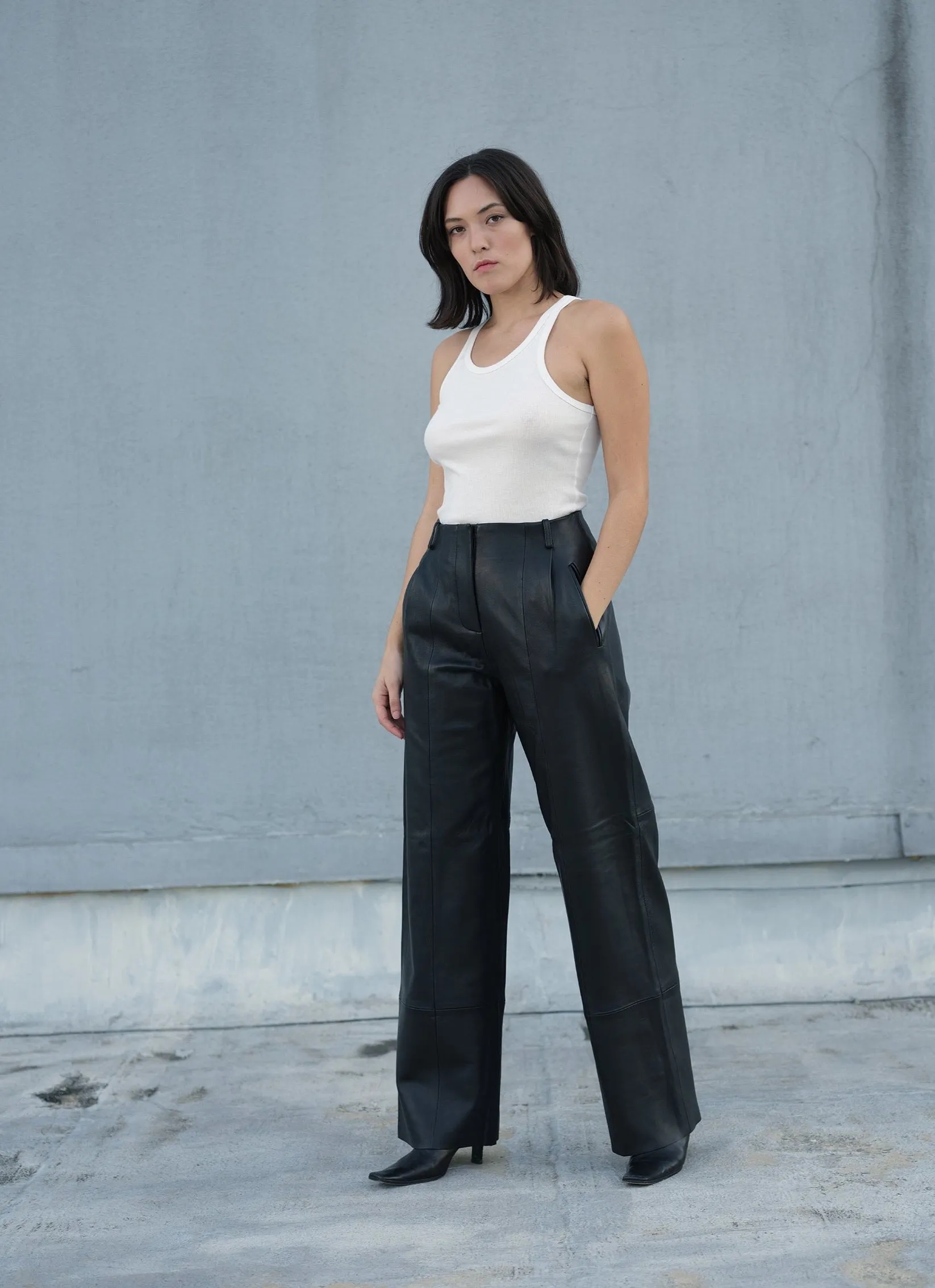 Bess Leather Trouser Black