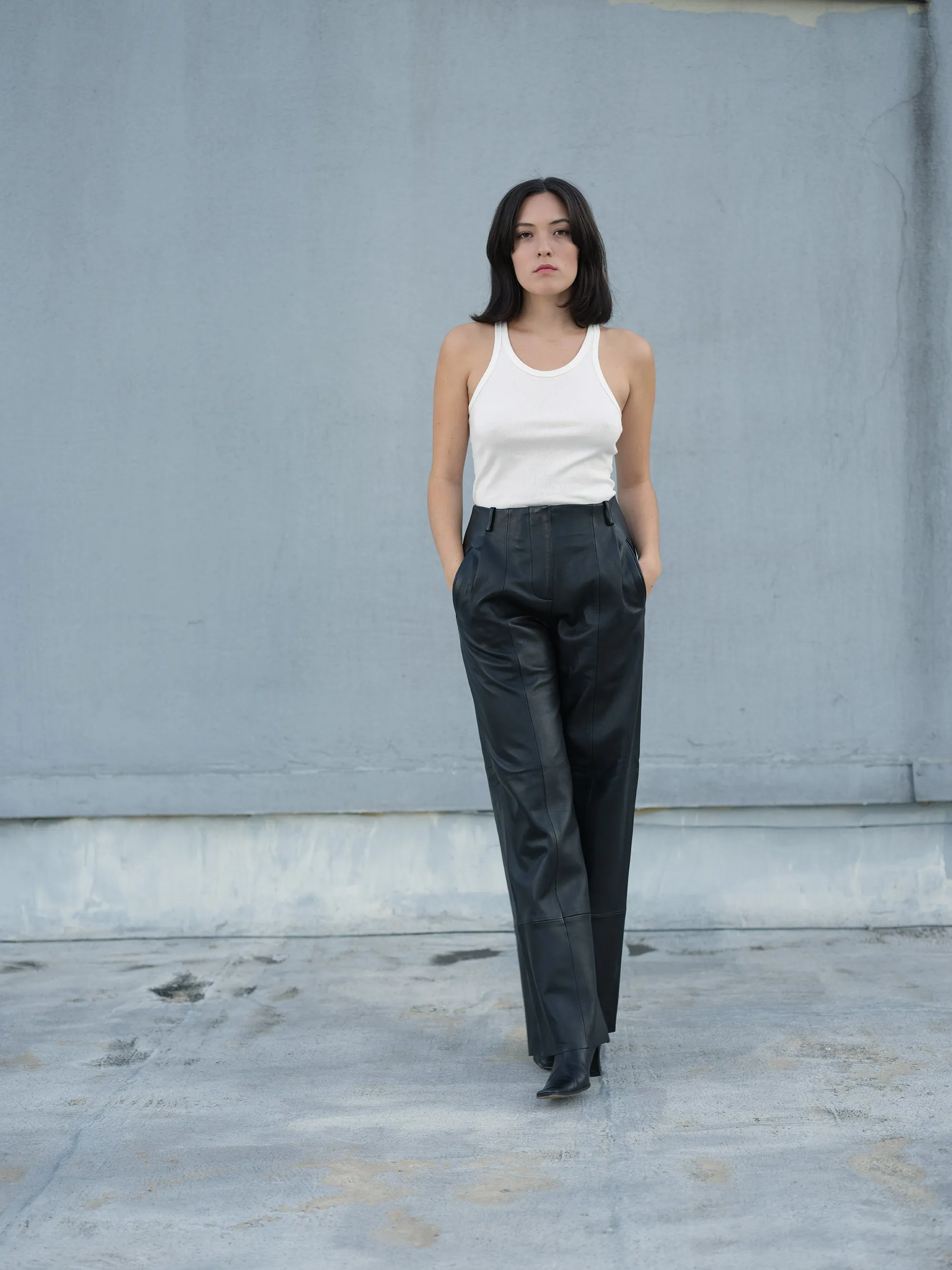 Bess Leather Trouser Black