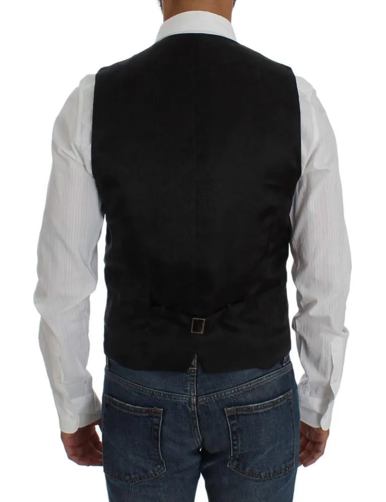 Black Full Button Dress Formal Vest