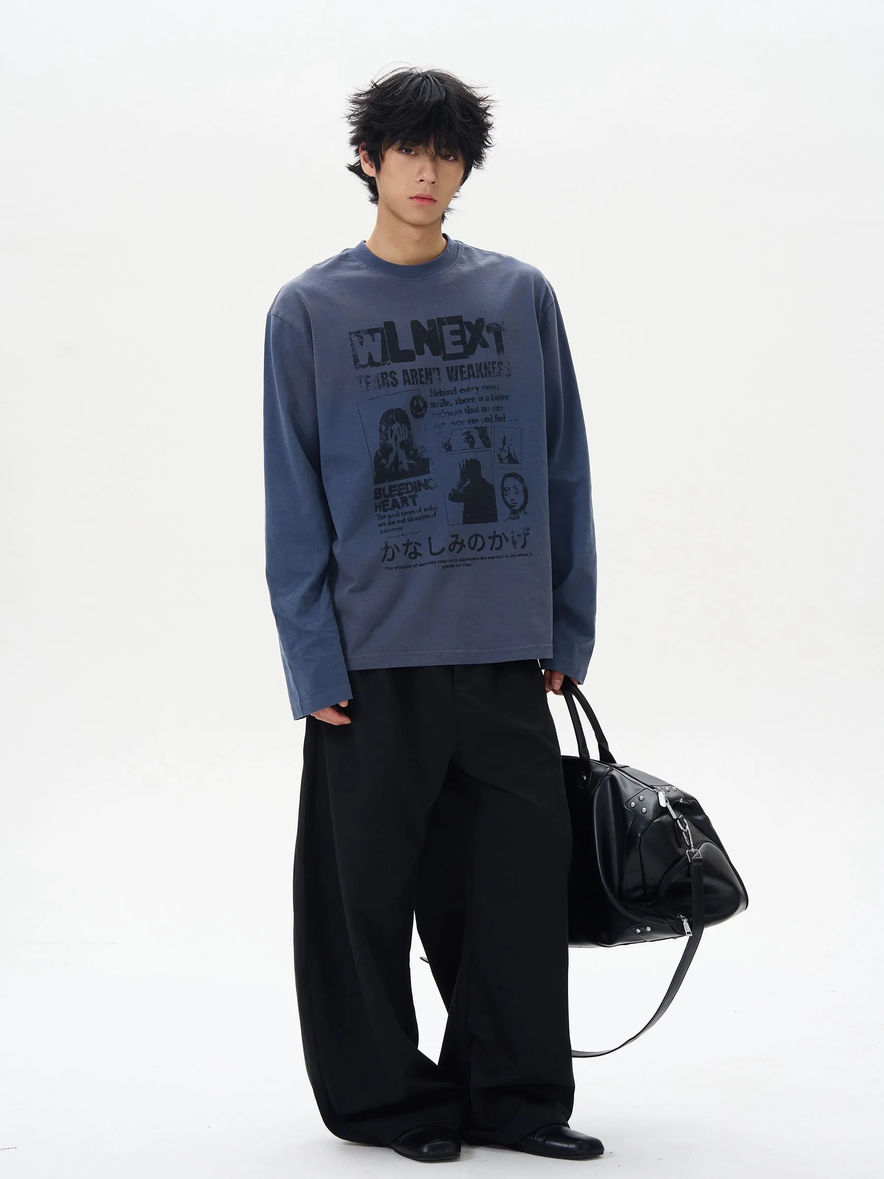 Black Straight Wide-leg Pants