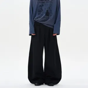Black Straight Wide-leg Pants