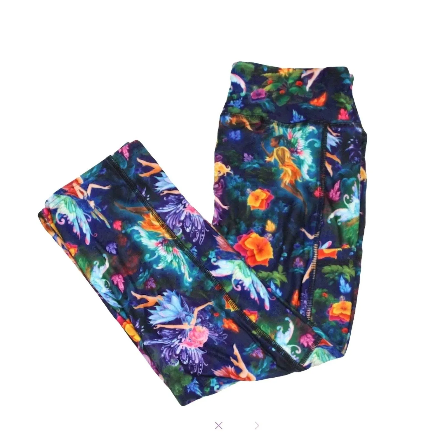 Blue, Pink, and Purple Fairy Leggings with Pocket - Ready  to Ship