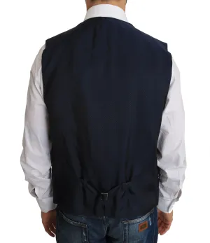Blue Wool Dress Waistcoat Vest