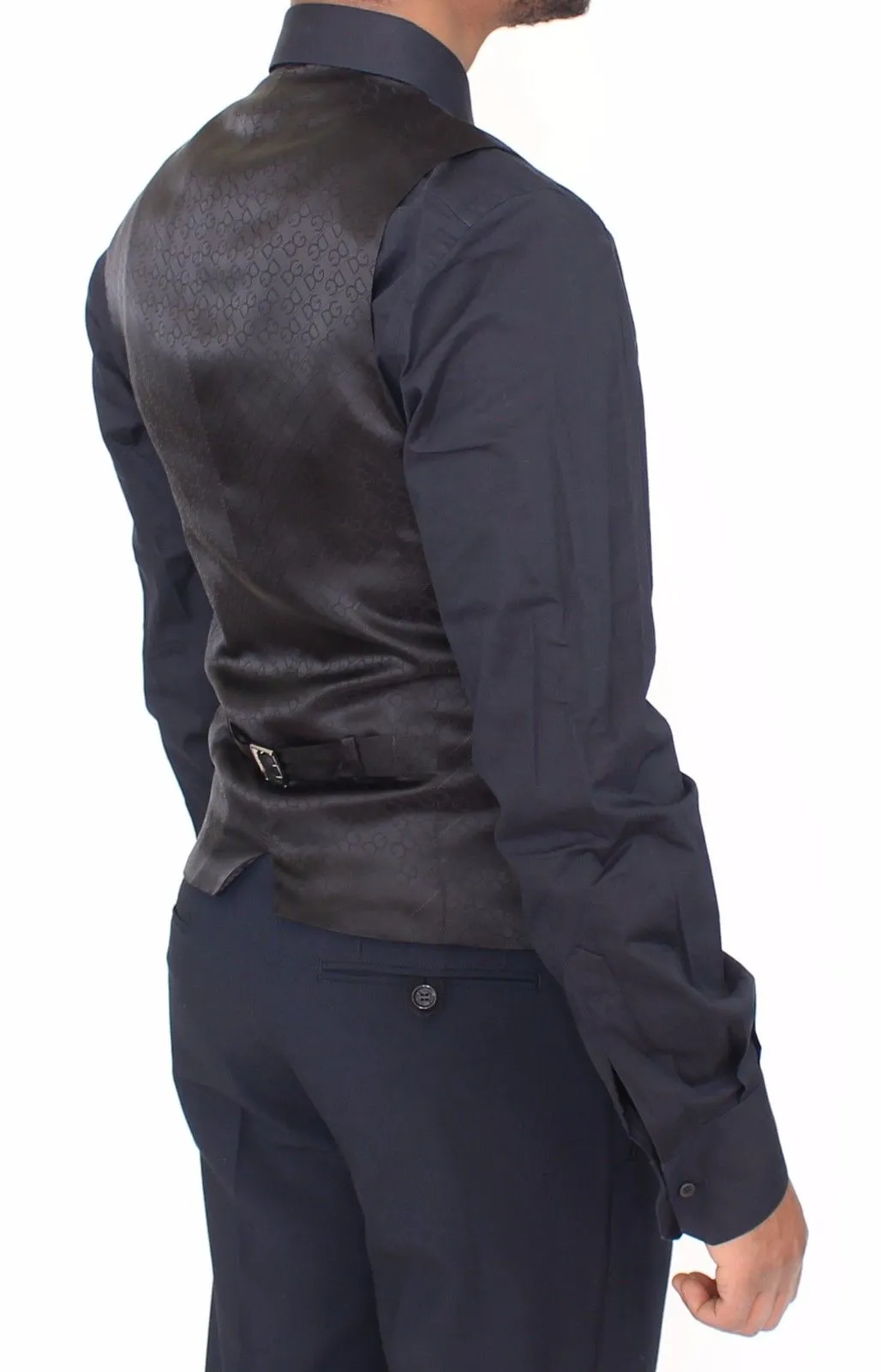 Blue Wool Formal Dress Vest Gilet