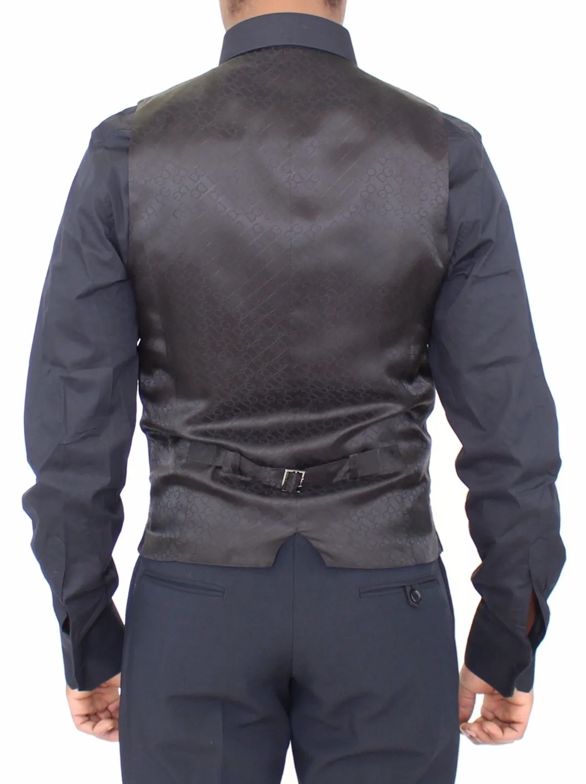Blue Wool Formal Dress Vest Gilet
