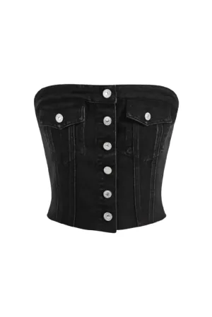 Bonnie Jean Crop Top (Black)