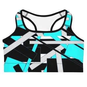 Bright Blue Geometric Sports bra
