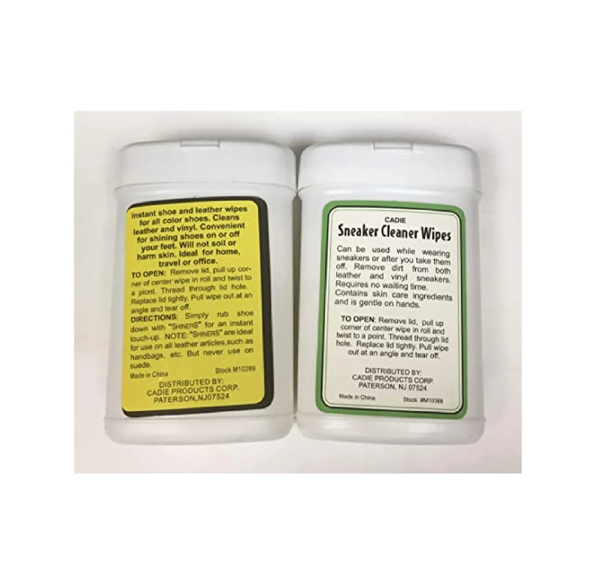 Cadie Twin Pack Wipes Sneaker Cleaner 20 Wipes Instant Shoe Shine 30 Wipes Shiners 1 PACK