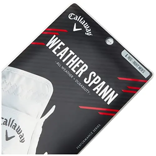 Callaway Golf 2019 Men's Weather Spann Glove, All Weather Durability, Single Pack, Right Hand