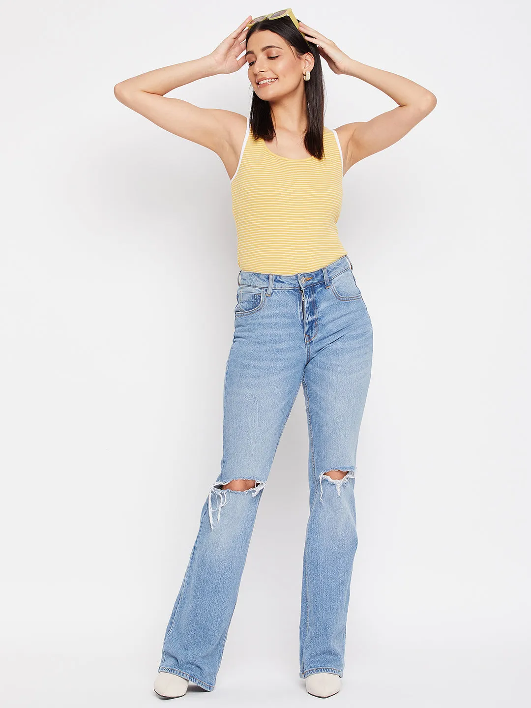 Camla Barcelona Striped Yellow Tank Top