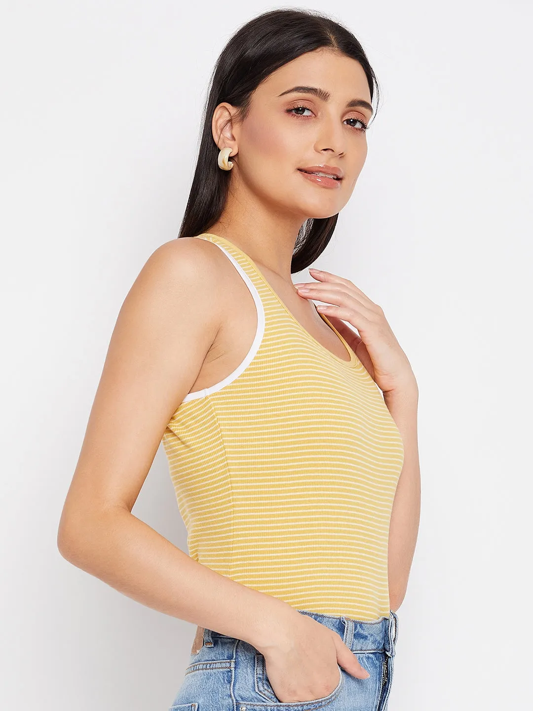 Camla Barcelona Striped Yellow Tank Top