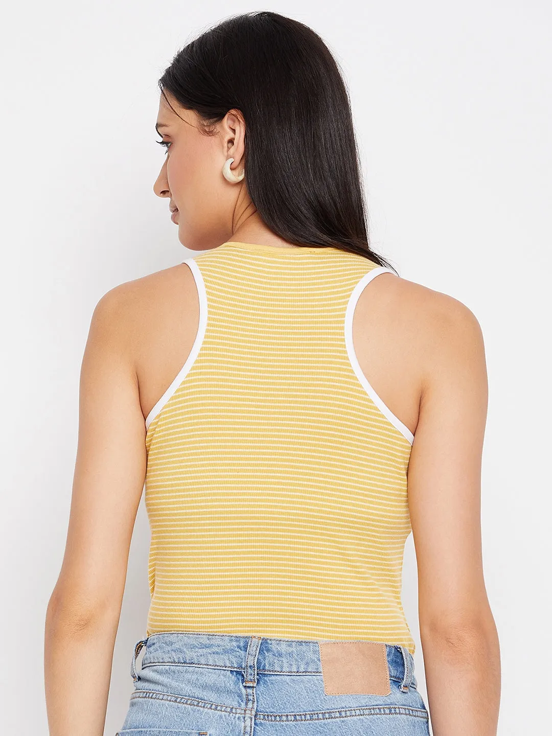 Camla Barcelona Striped Yellow Tank Top