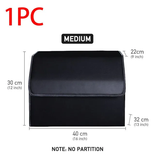 Car Trunk Organizer Storage Box PU Leather Auto Organizers Bag Folding Trunk Storage Pockets for Vehicle Sedan SUV Accessories