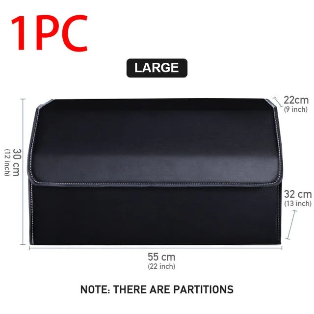 Car Trunk Organizer Storage Box PU Leather Auto Organizers Bag Folding Trunk Storage Pockets for Vehicle Sedan SUV Accessories