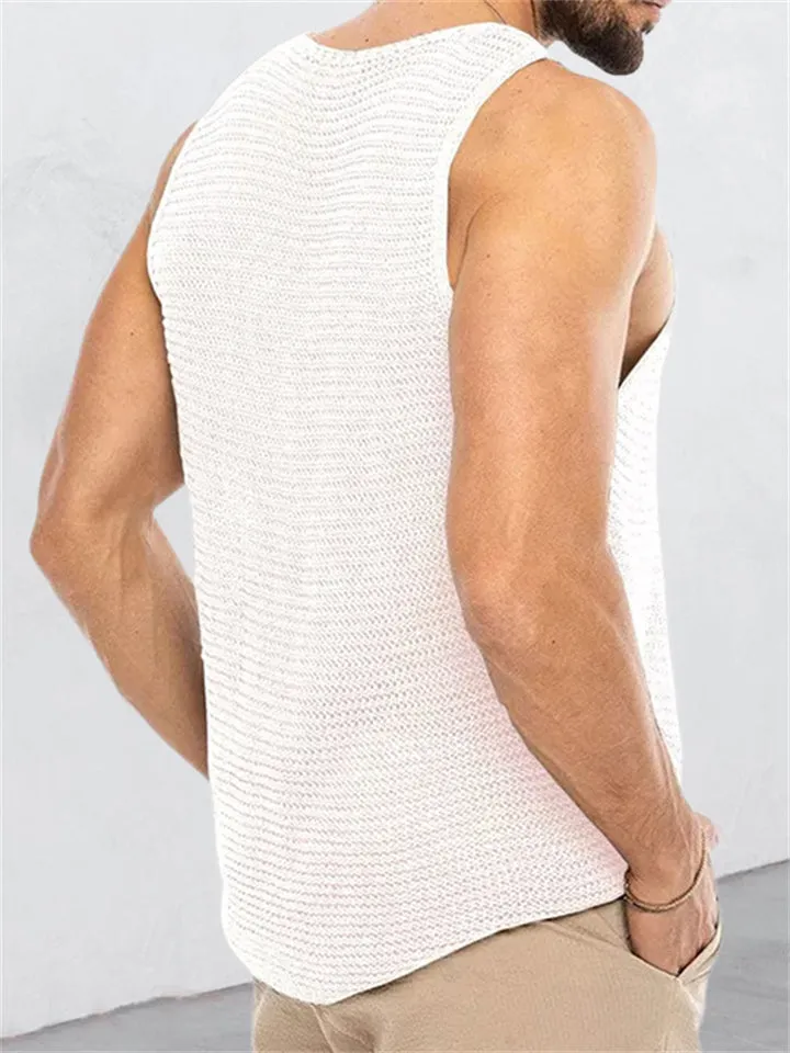 Casual Solid Color Vests Loose Sleeveless Sweaters