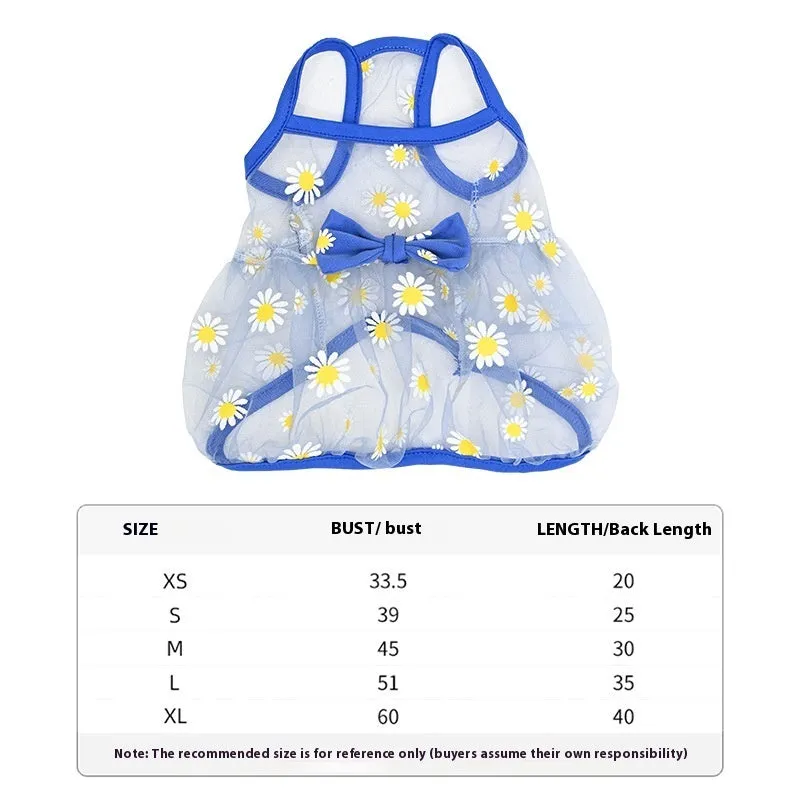 Cat And Dog Daisy Printed Mesh Vest