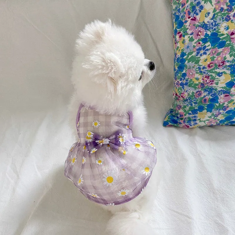 Cat And Dog Daisy Printed Mesh Vest