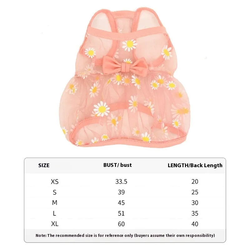 Cat And Dog Daisy Printed Mesh Vest